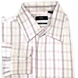 Hugo Boss Plaid Check Dress Shirt Size 16 - 32/33